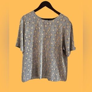 Black and white striped blouse